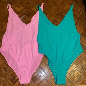 TopShop Pink/Green Pamela One Piece Swimsu…